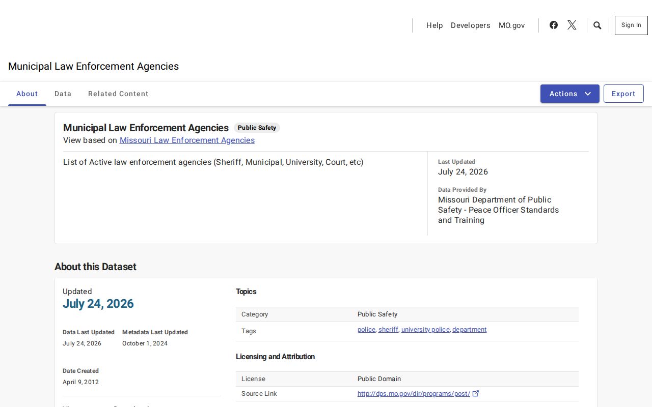 Brunswick criminal records source in Missouri municipal law enforcement data