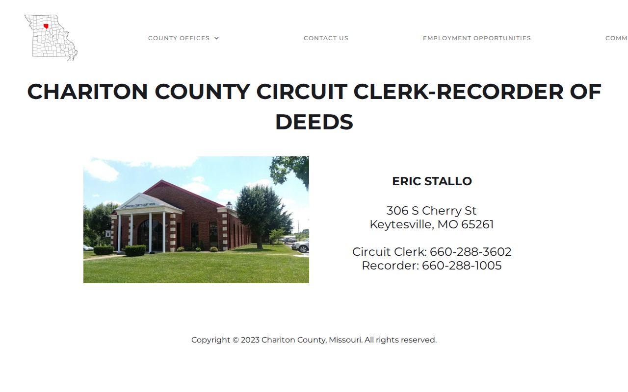 Chariton County criminal court case records Circuit Clerk contact