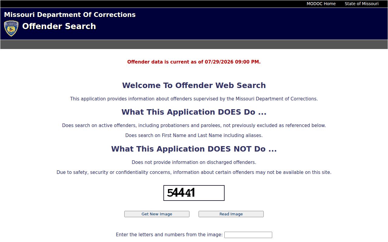 Chariton County criminal record Missouri DOC offender search