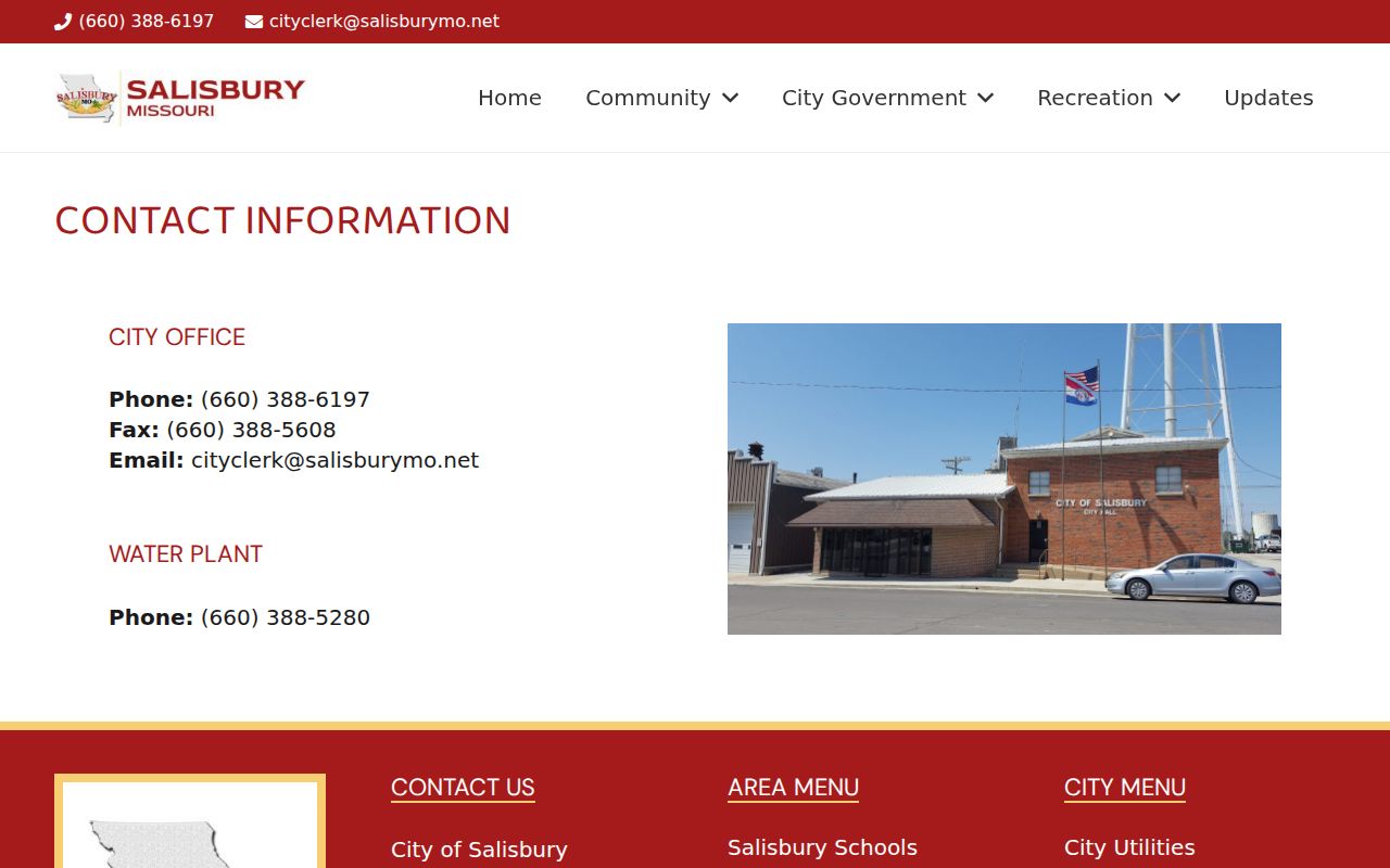 Salisbury criminal records contact information for City Hall