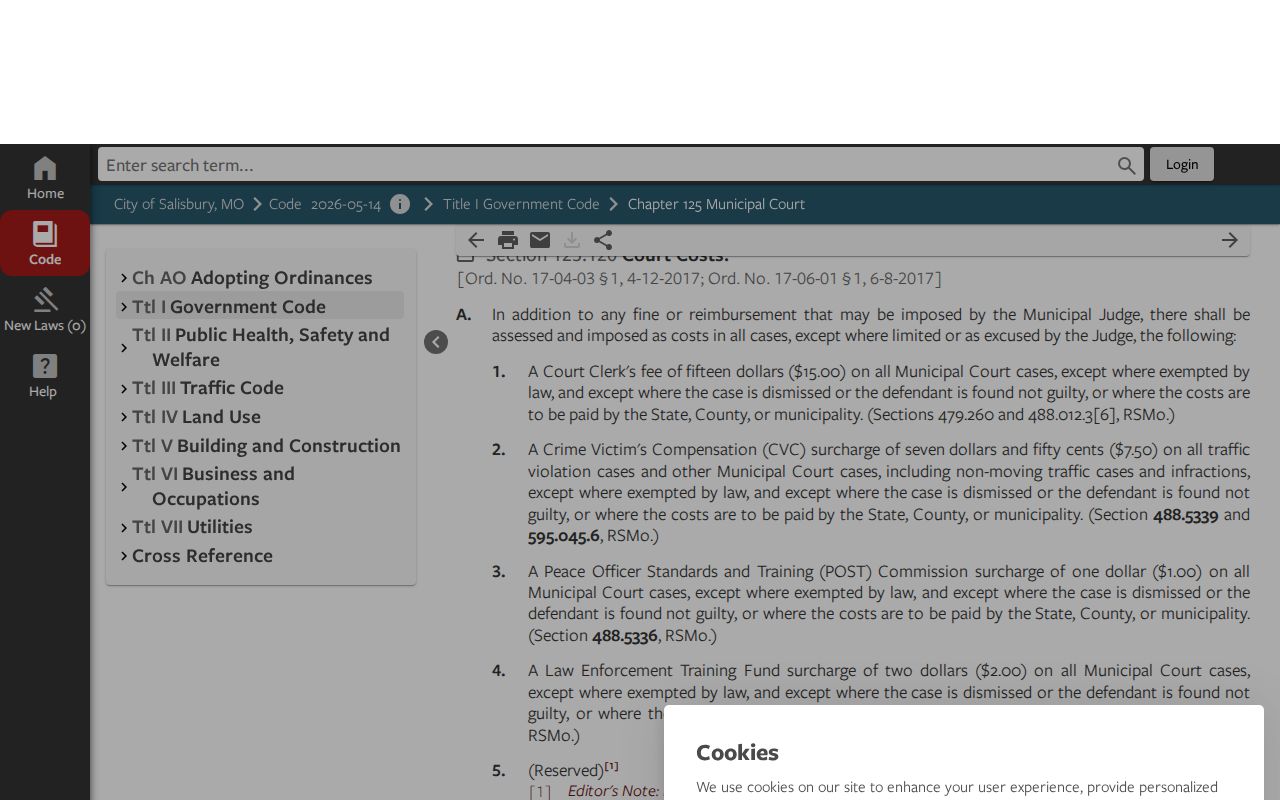 Salisbury criminal records source for the municipal division code